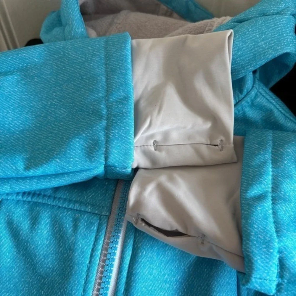 Snozu Girls Soft Shell Jacket Size XS 5/6 Blue Hooded Coat